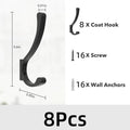 Heavy-Duty Black Metal Wall Hook – Coats & Backpacks