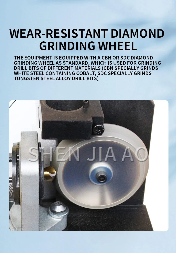 Desktop drill bit sharpener 3 to 13mm, twist drill grinder with adjustable point angle