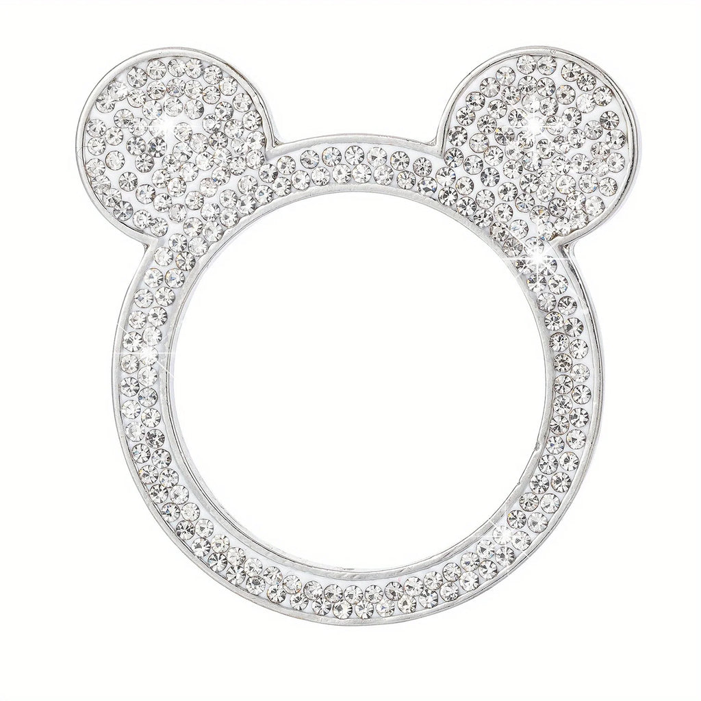 Teddy Bear Rhinestone Start Button Ring Sticker for Car Interior - view 11