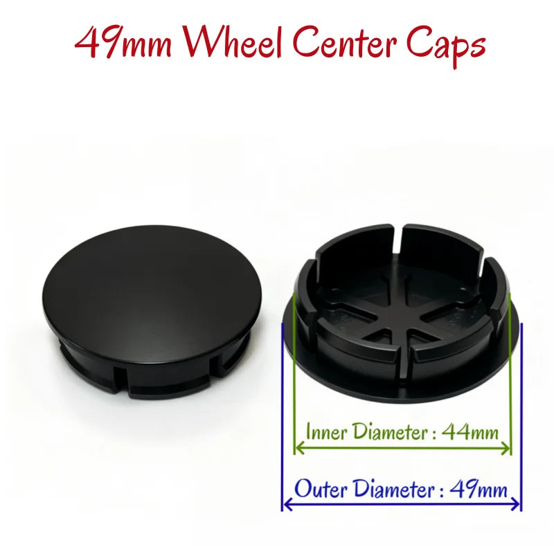 Universal Hub Caps 4-Piece Set - ABS PVC Blank Wheel Covers 48-68mm - image 2