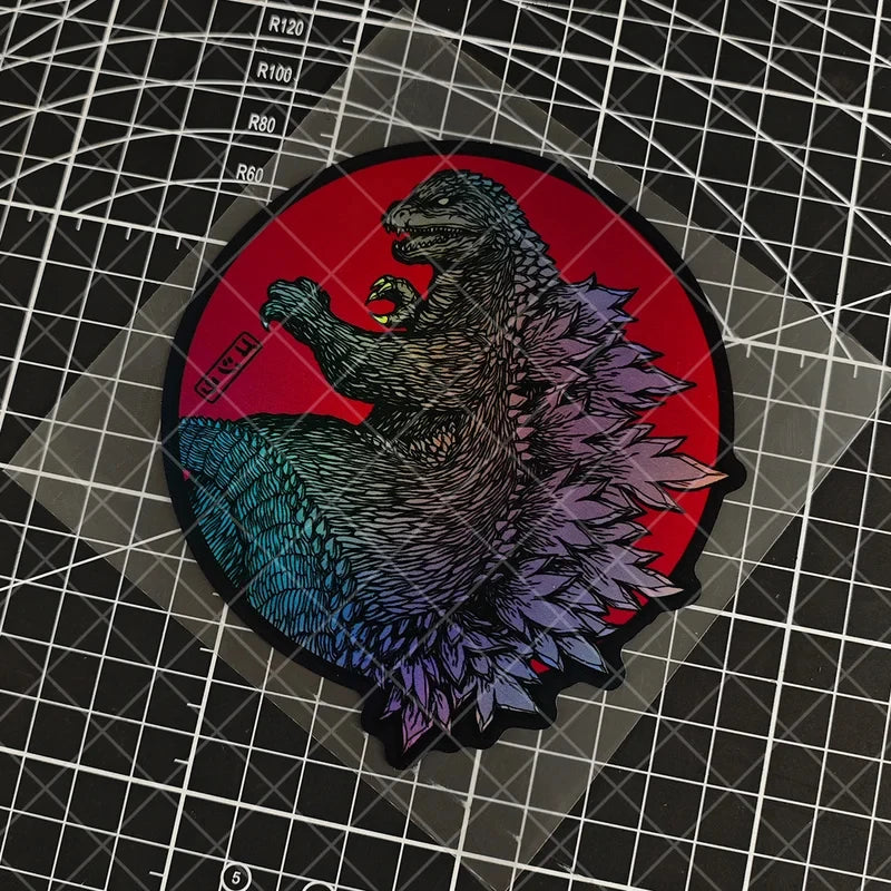 Japanese Wave Art Reflective Glitter Motorcycle Sticker