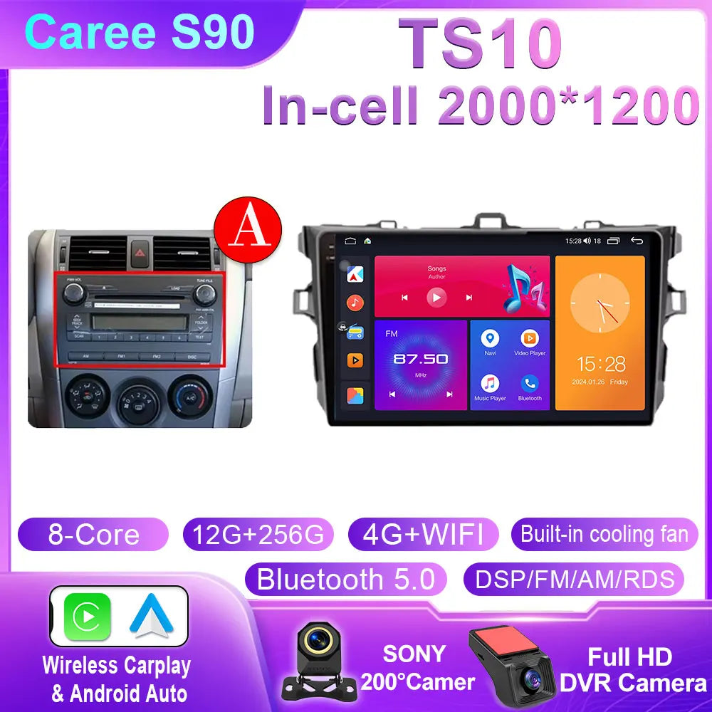 Toyota Corolla 2006-2013 Android 14 9-inch Touchscreen Car Stereo - image 10