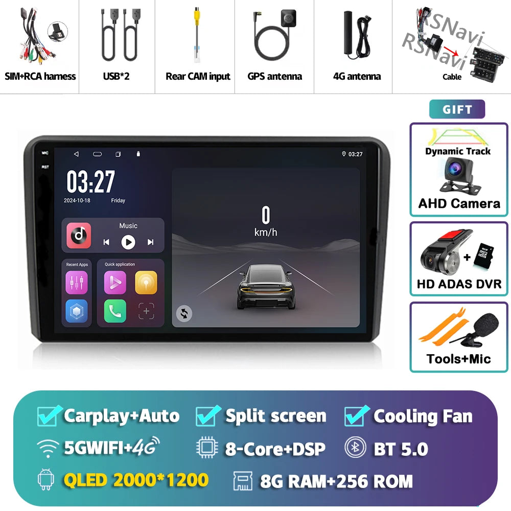 In-Dash Android Auto CarPlay GPS Navigation for Audi A3 2003-2013 - image 24