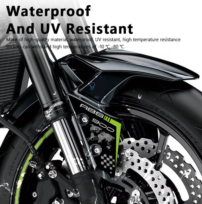 Front Fender Mudguard Decals for Kawasaki Z900 2021-2025 - view 10