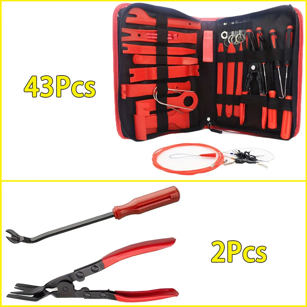 Car Trim Removal Tool Kit - Auto Interior Pry Tool Set & Clip Pliers - image 2