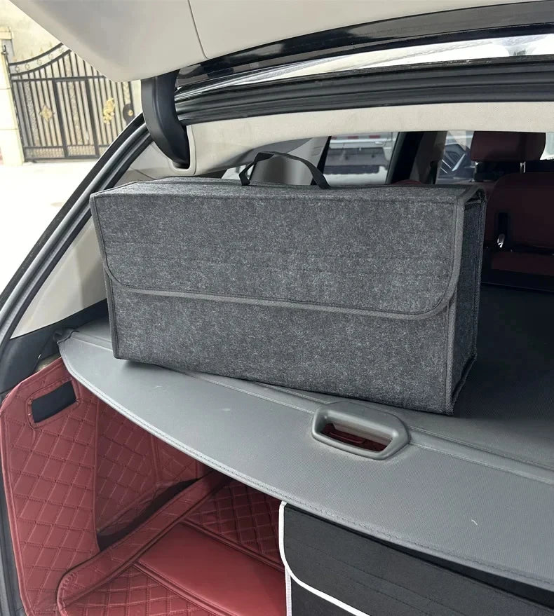 Felt Car Trunk Organizer with Anti-Slip Compartments