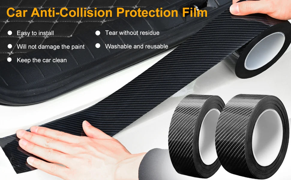 Carbon Fiber Pattern Door Edge Protector Tape, 1 to 10 m