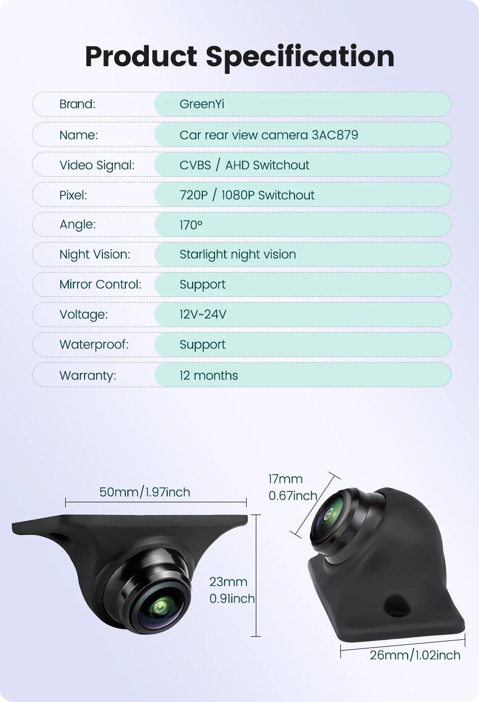 GreenYi 360° Adjustable AHD 1080P Mini Car Camera - image 16