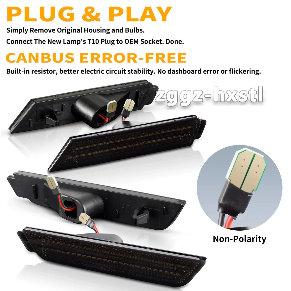 LED Side Marker Lights for 2010-2015 Chevrolet Camaro - Smoke Lens - image 4