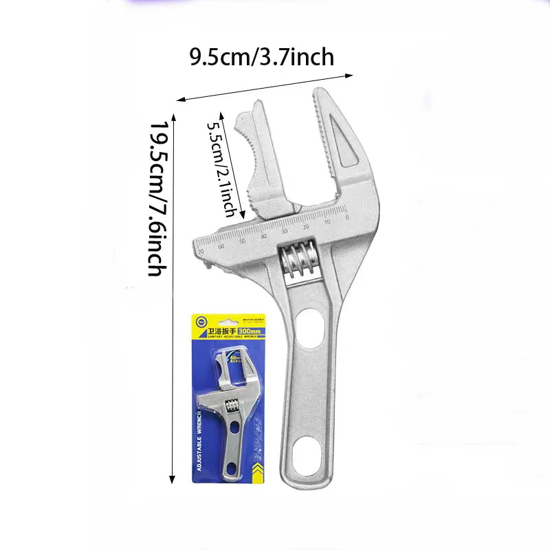 Bathroom Adjustable Wrench, 6-68mm Mini Adjustable Wrench, Multifunctional Aluminum Wrench, Bathroom Pipe Nut Removal Tool