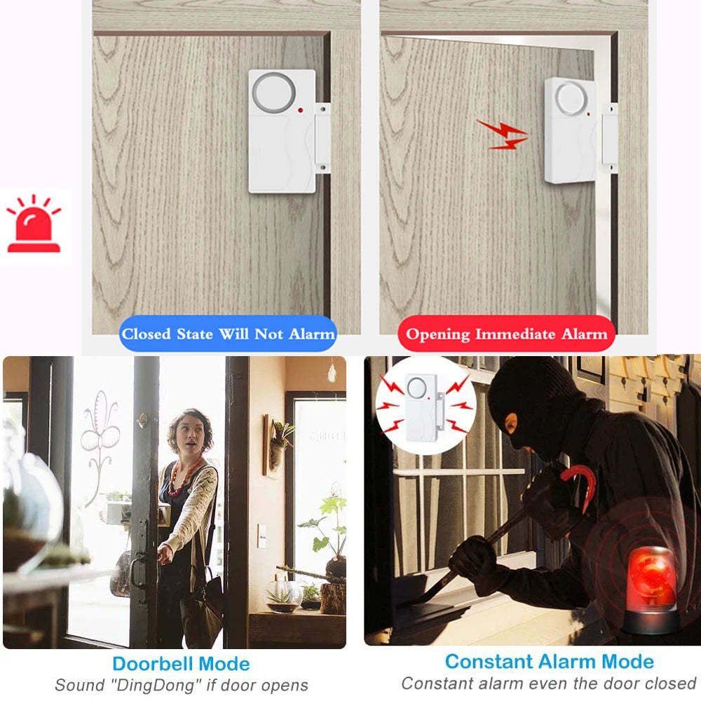 Wireless Door & Window Burglar Alarm Kit with Remote Control