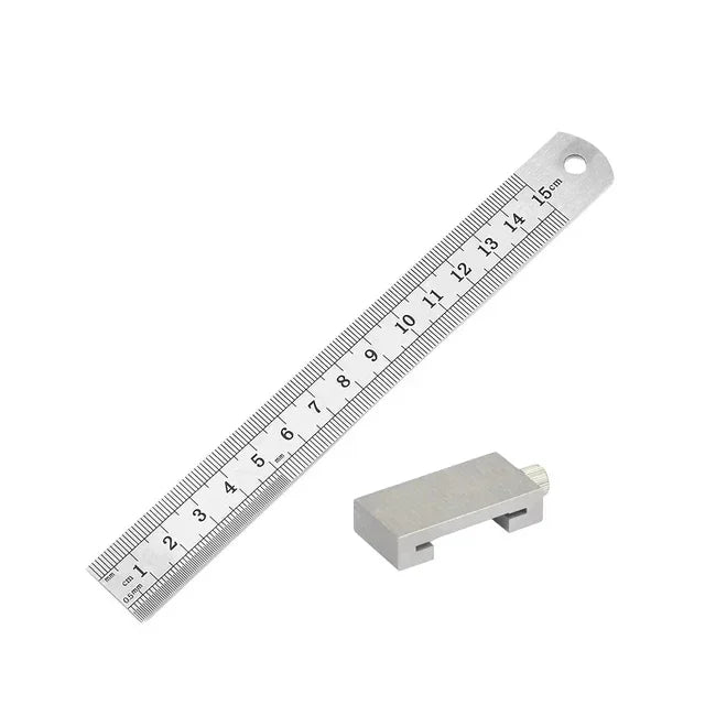 Precision Portable Steel Ruler with Limit Block for Woodworking - image 9