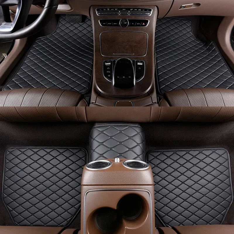 Universal Waterproof PU Leather Car Floor Mats, 5-Piece Set