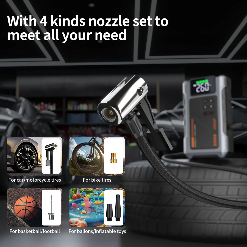 3000A Portable Car Jump Starter & Tire Inflator with LED Light - image 4