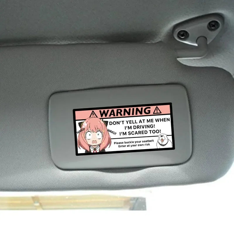 Pink Cartoon Warning Decal Sticker