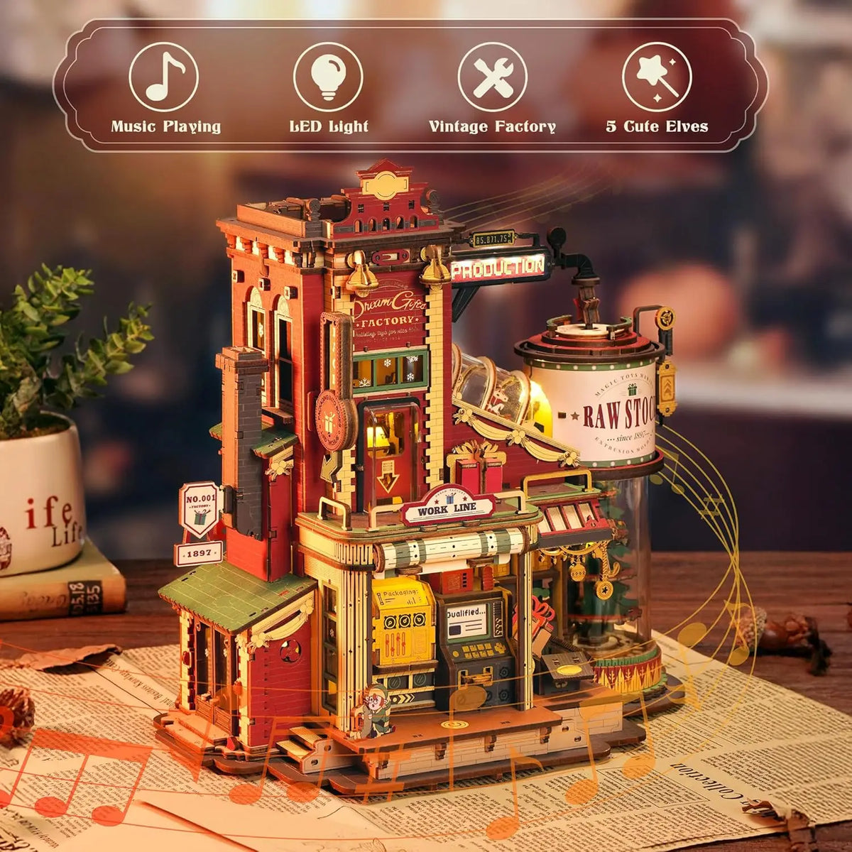 Rokr 3D Wooden Music Box Puzzle Kit, Build-It-Yourself Model - view 4