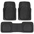 SET/3pcs Universal Car Floor Mats-Deep Dish Heavy Duty Rubber Floor Mats for Car SUV Truck & Van-All Weather Protection