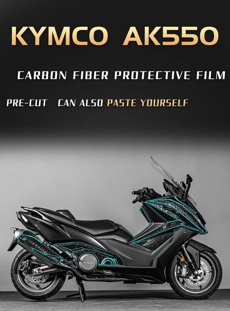 Forged Carbon Look Fairing Sticker Kit for Kymco AK550 - view 7