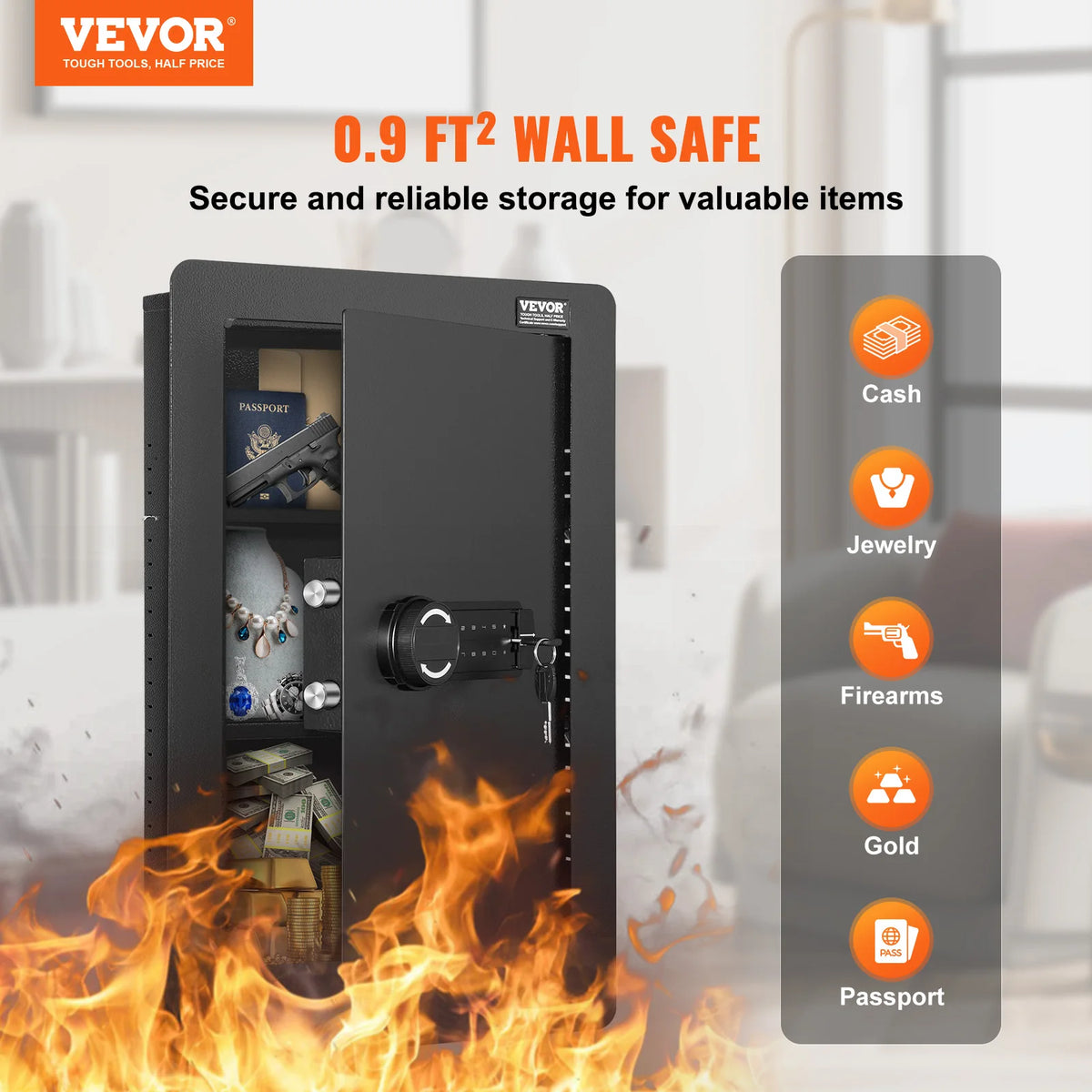 SucceBuy Hidden Wall Safe with Keypad, 3/4-Tier Steel - image 2