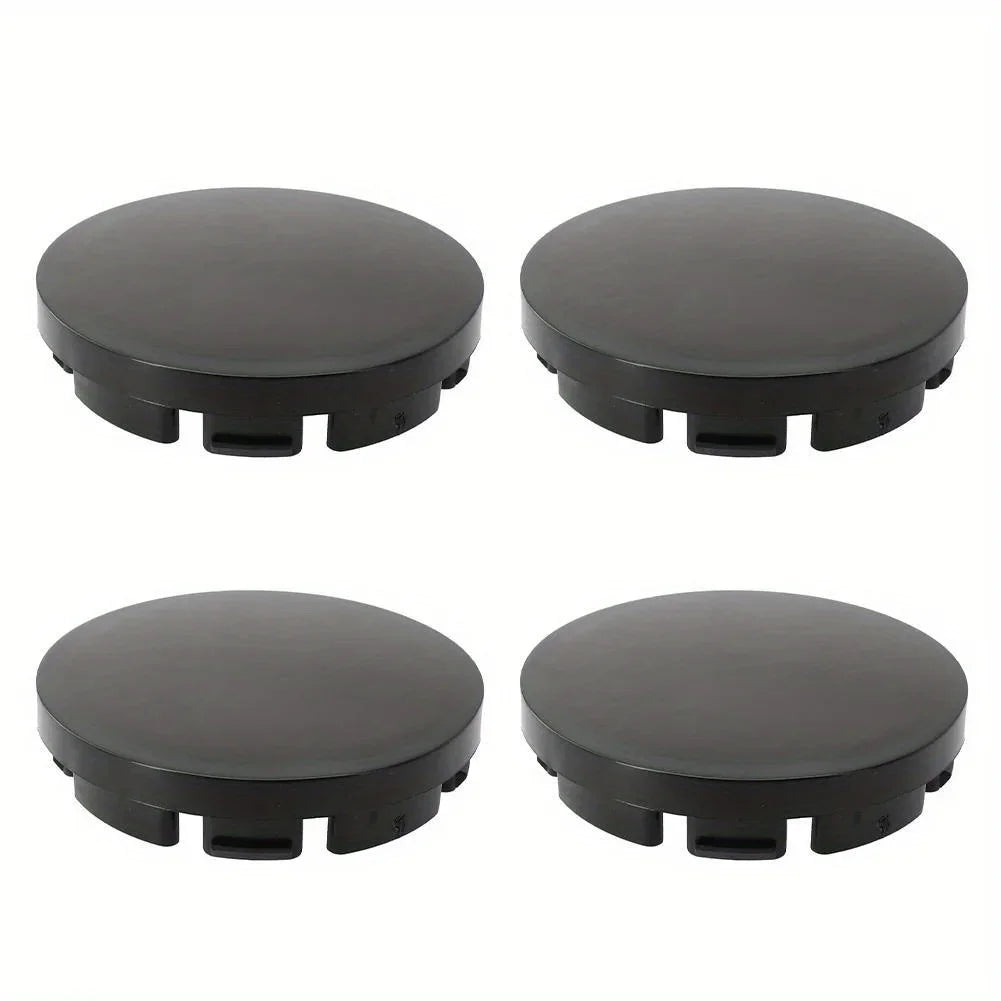 Wheel Center Caps, 55mm, Black ABS, Set of 4