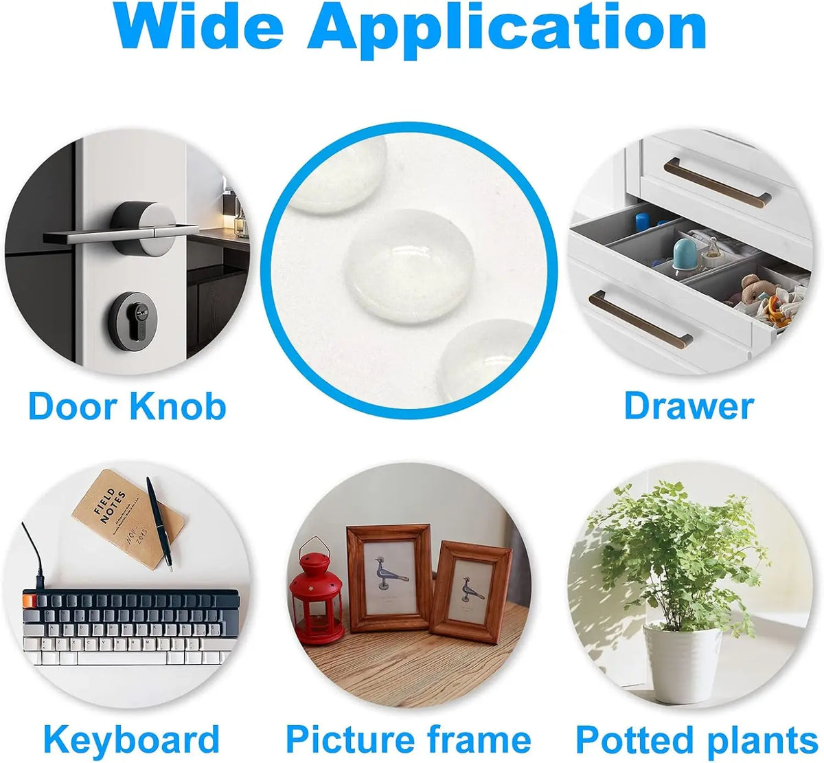 Clear Self-Adhesive Rubber Cabinet Door Bumpers, Sound Dampening - view 5