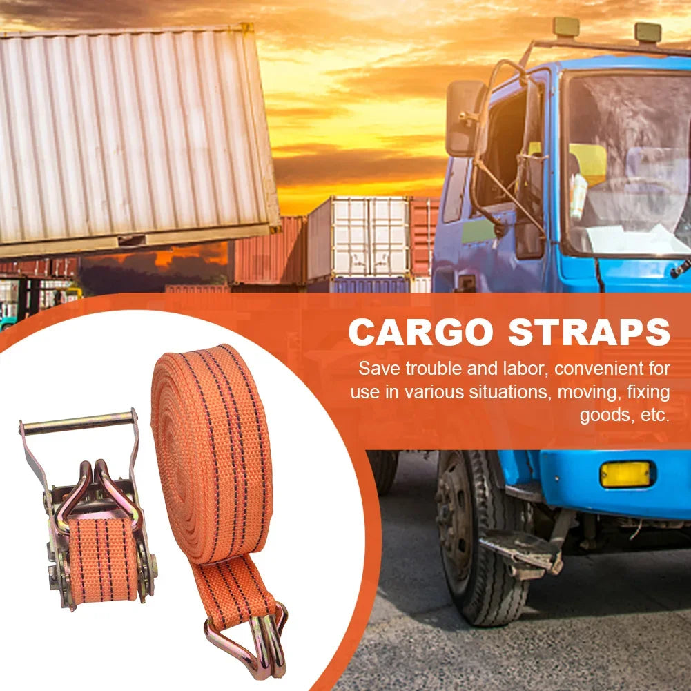 Heavy Duty Ratchet Tie Down Straps 40mm Wide 3-10M Double Hook Cargo Securing Straps Truck Trailer Transport Lashing