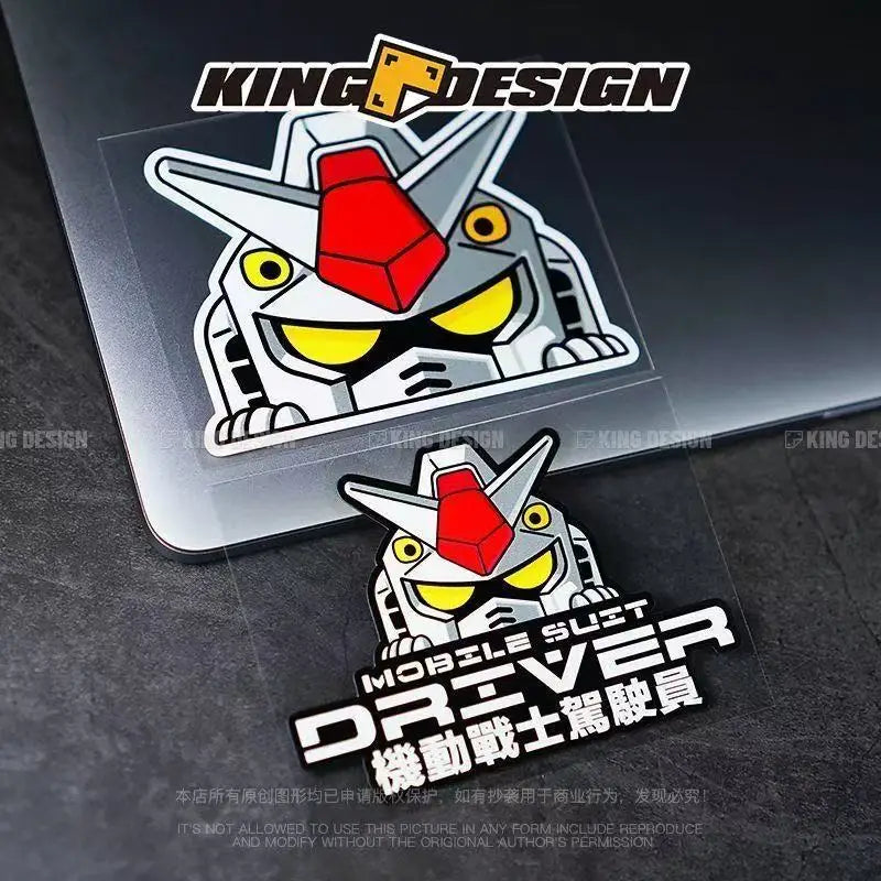 Cartoon Robot Car Sticker for Trunk or Laptop