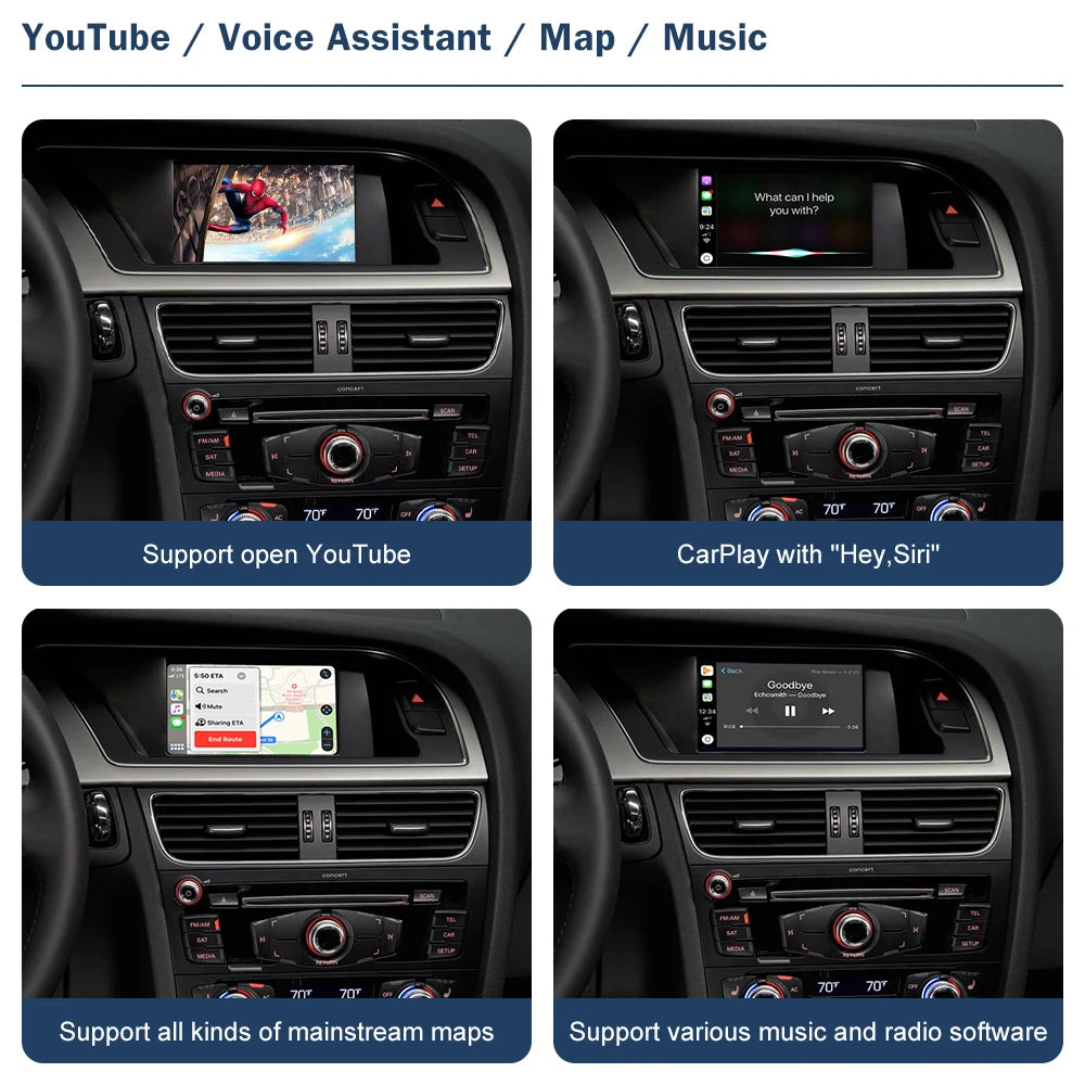 Wireless Apple CarPlay & Android Auto for Audi A4 A5 Q5 2009-2015 - image 4