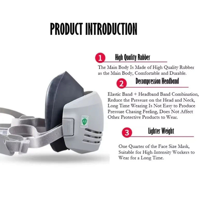 Half Face Dust-Proof Respirator Mask with Filter Cotton for Construction