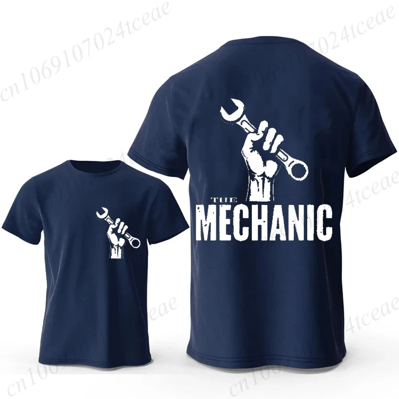 Mechanic Graphic T Shirt Retro Car Repair Garage Worker Print T-Shirts Short Sleeve Casual Streetwear Fashion Tops Tee Gift