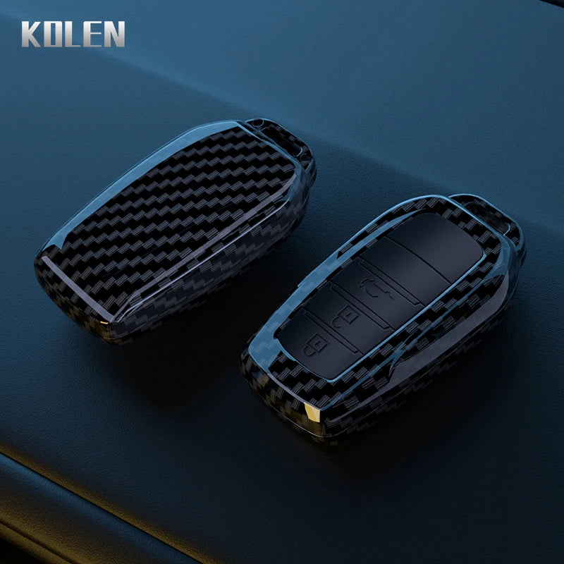 Carbon Fiber Key Fob Cover for Toyota Camry RAV4 Sienna - image 2