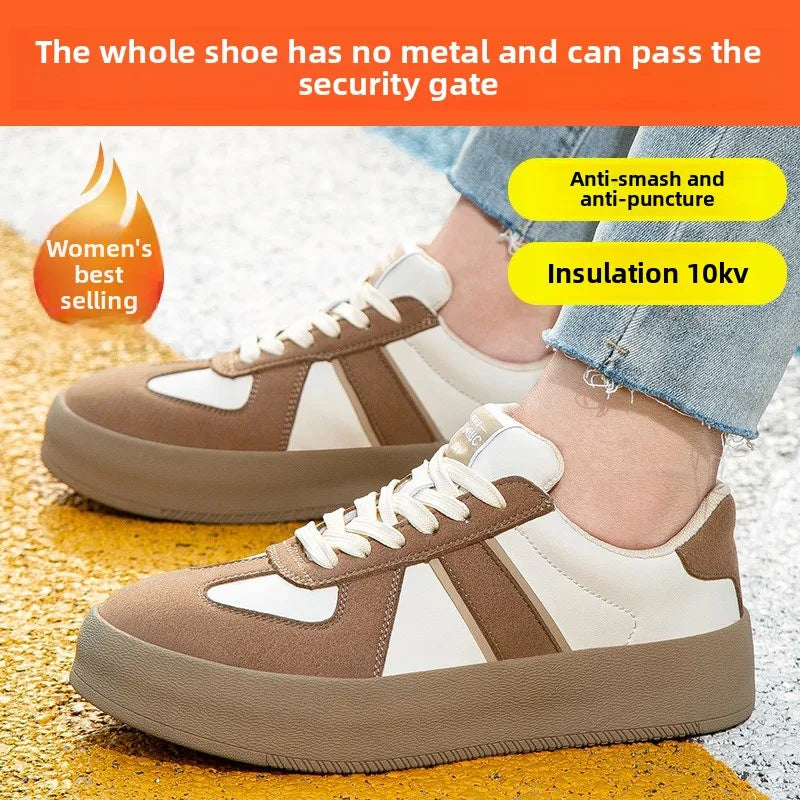 Women's Safety Shoes with Steel Toe  Anti Smashing and Anti Piercing  Lightweight and Soft Sole  Fashionable and Breathable
