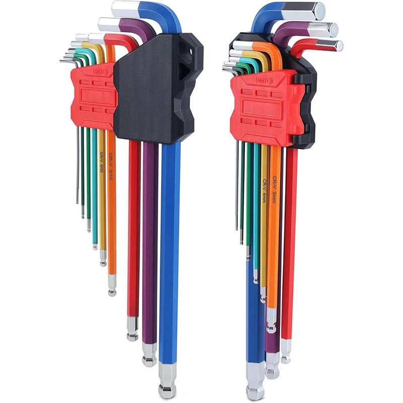9-Piece Metric Hex Key Set – Anti-Slip Ball End