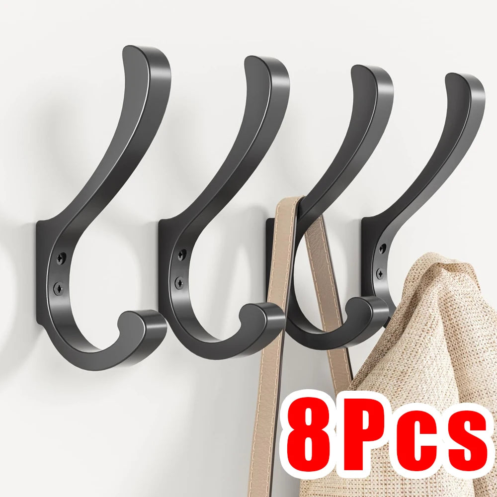 Heavy-Duty Black Metal Wall Hook – Coats & Backpacks