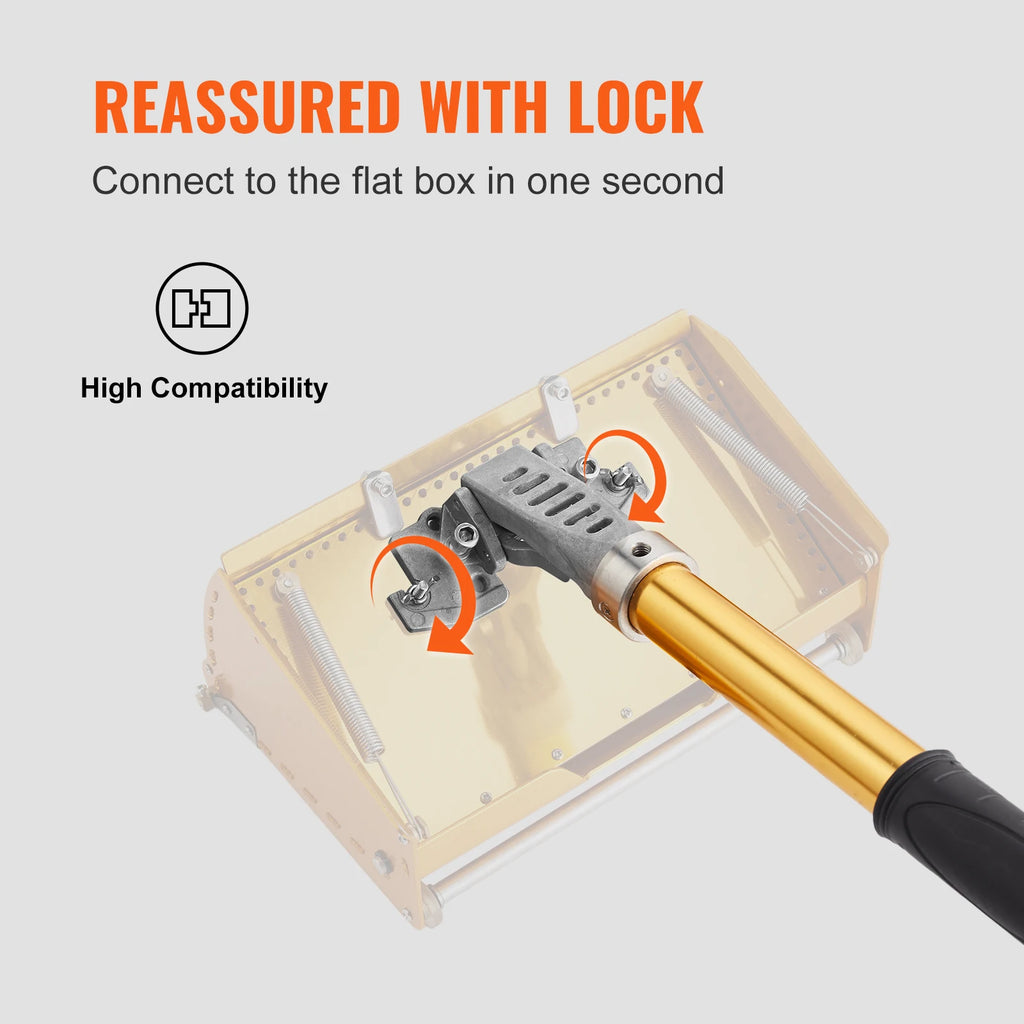 Drywall flat box handle 40 to 64 inch, adjustable 5 section aluminium extension pole
