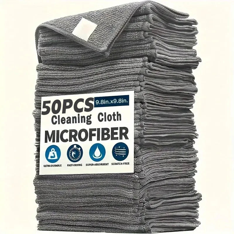 Thick Lint-Free Microfiber Cleaning Cloths for Car Windows, Reusable