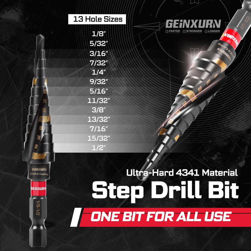58-Piece Tool Set with Impact Bits, Step Drill, Socket Adapter - image 4