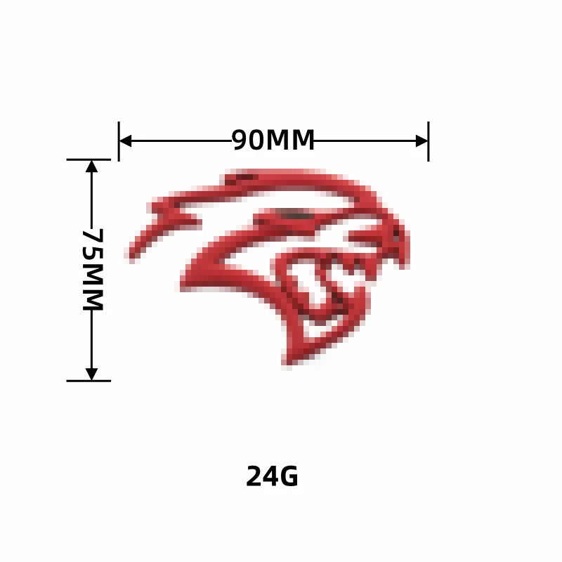 3D Angry Cat Head Metal Car Sticker, Zinc Alloy