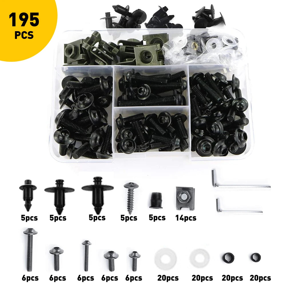 195-Piece Decorative Screw Kit for Yamaha, Kawasaki & Honda - image 7