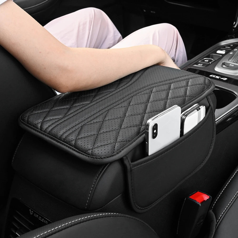 Car Armrest Storage Bag and Center Console Riser Pad
