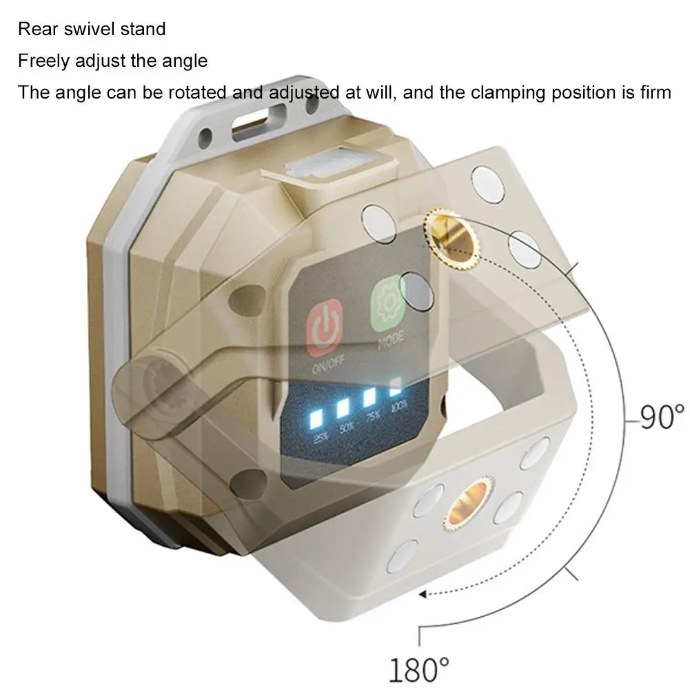 Magnetic Mini Work Light Portable LED Spotlight Lantern Strong Light Flashlight Outdoor Camping Fishing Emergency Rechargeable