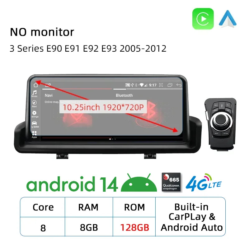 Android 14 CarPlay GPS for BMW 3 Series E90 E91 E92 E93 2005-2012 - image 14