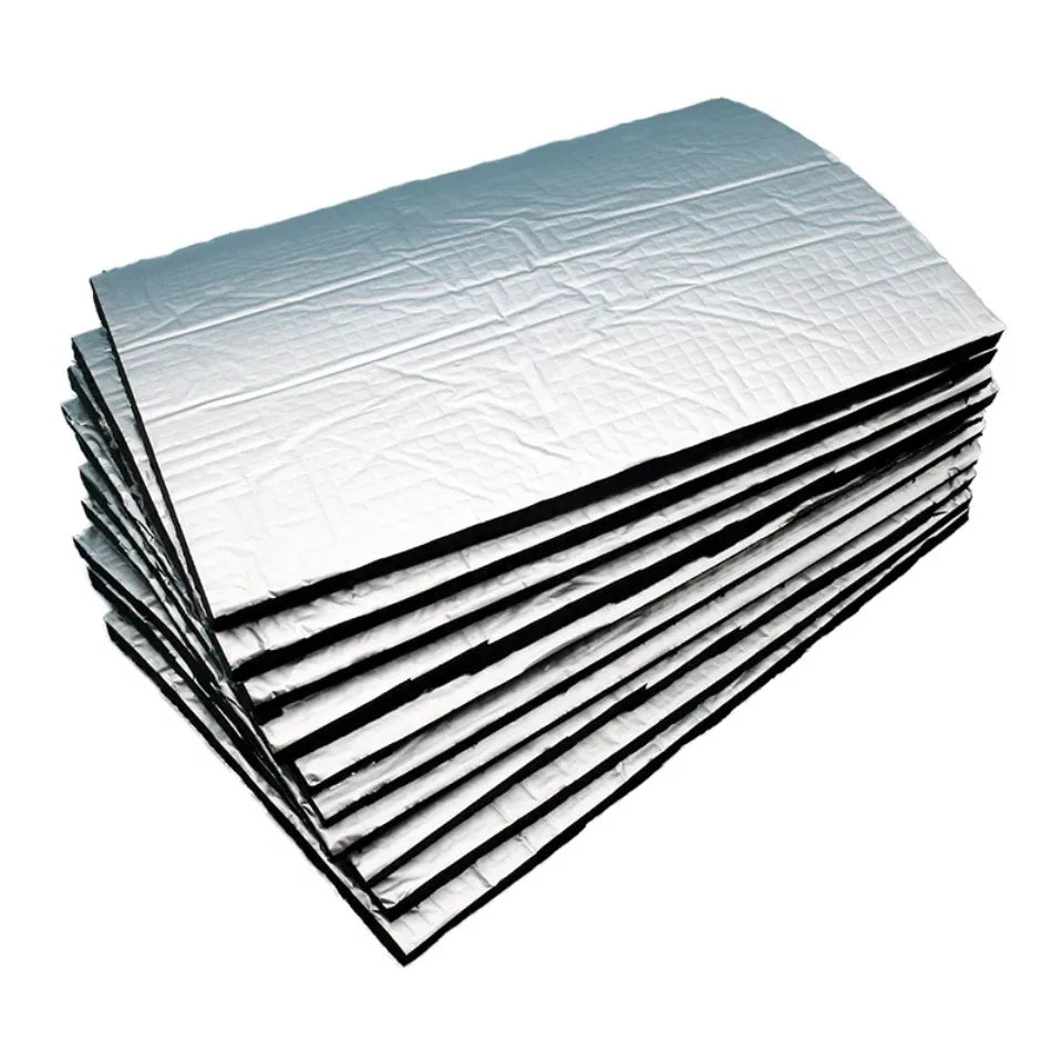 10mm car sound deadening pads 10 pack, aluminium foil foam for doors, roof and hood