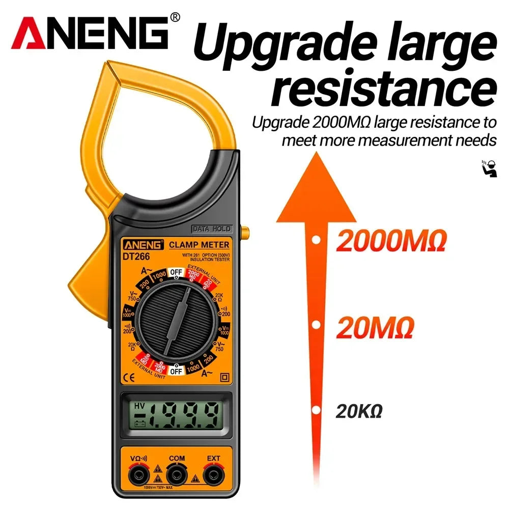 Digital Clamp Meter Multimeter Professional True RMS 1999 Count AC/DC Voltage Large Resistance Voltmeter Ohmmeter Tester Tools