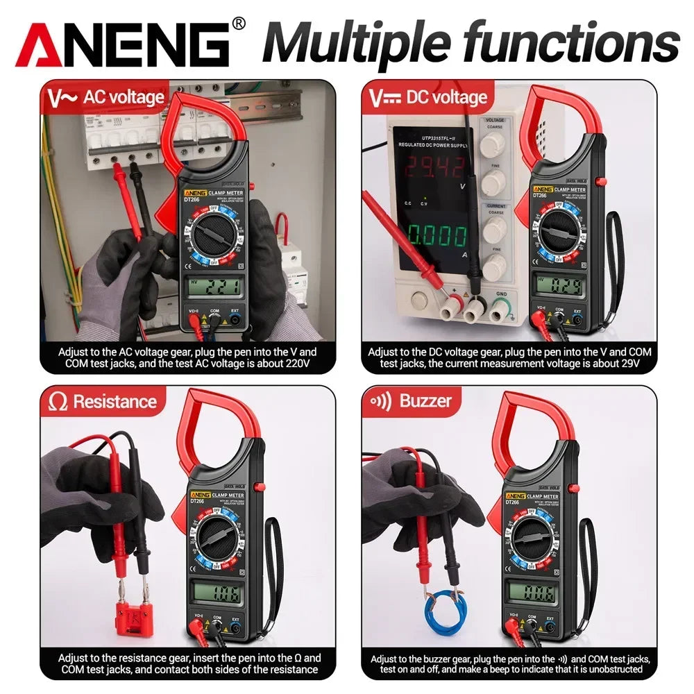 Digital Clamp Meter Multimeter Professional True RMS 1999 Count AC/DC Voltage Large Resistance Voltmeter Ohmmeter Tester Tools