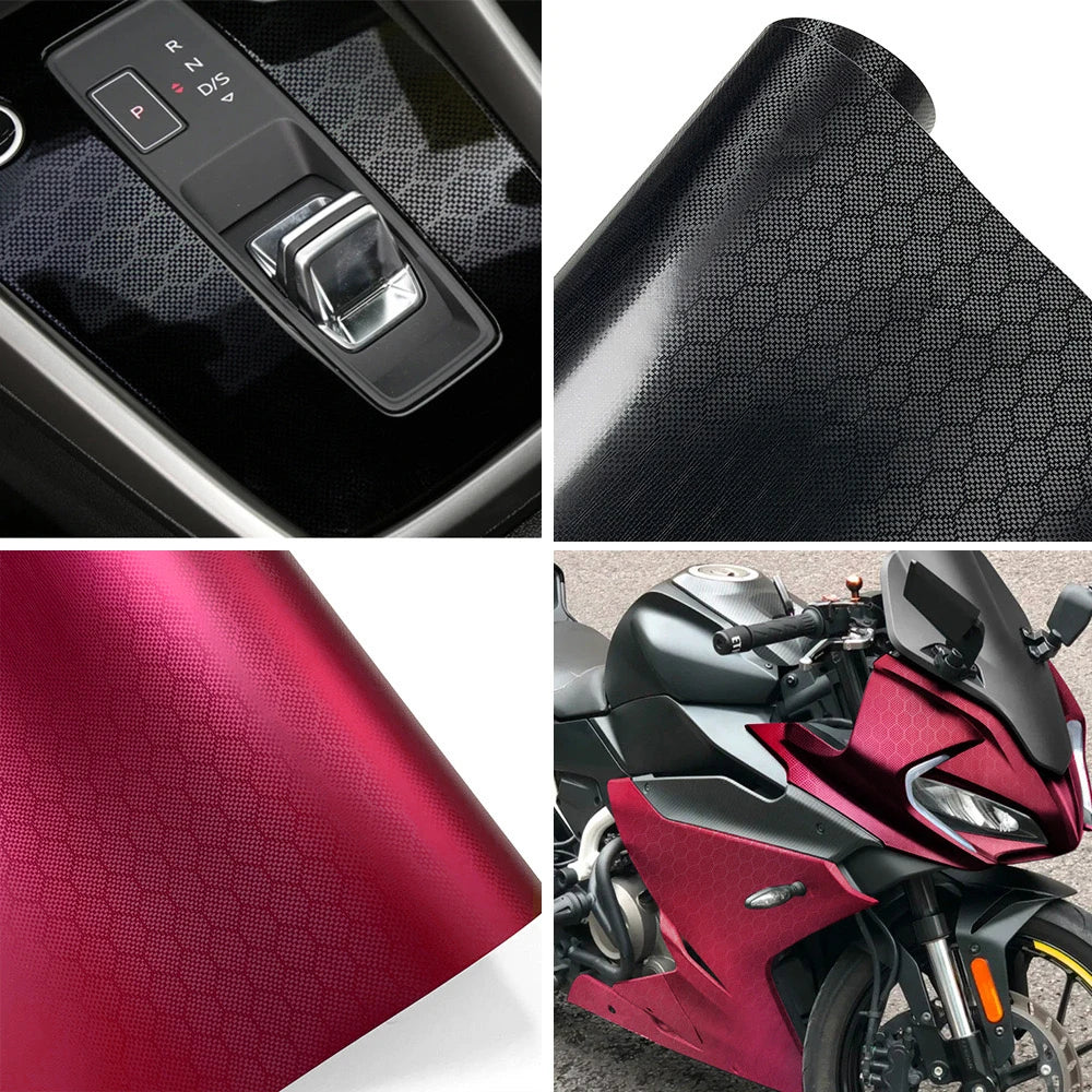 Carbon Fiber Vinyl Wrap Film – Waterproof Self-Adhesive Car Sticker - image 2