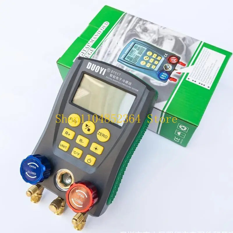 Refrigeration Digital Manifold Gauge Dy517 Car Air Conditioner Pressure Temperature Electronic Manometer Gauge Tester