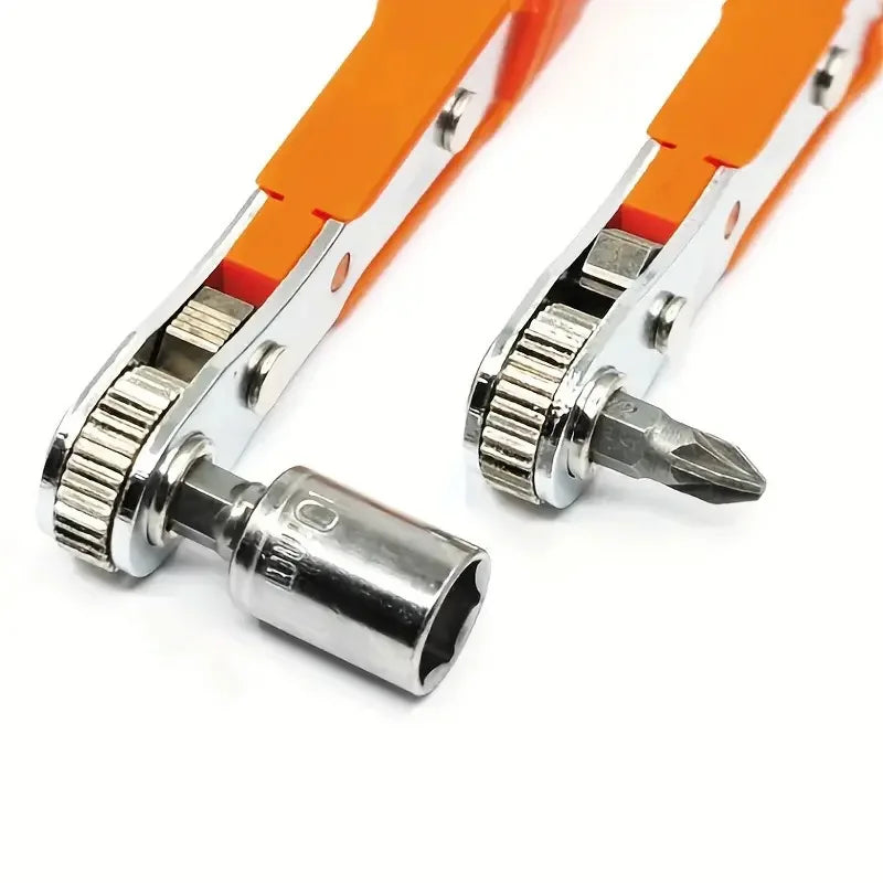 Right Angle Ratchet Wrench Screwdriver Set, 1/4 Hex Bit Holder - image 6