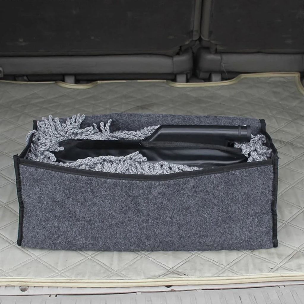 Foldable Felt Car Trunk Storage Box, Dark Gray