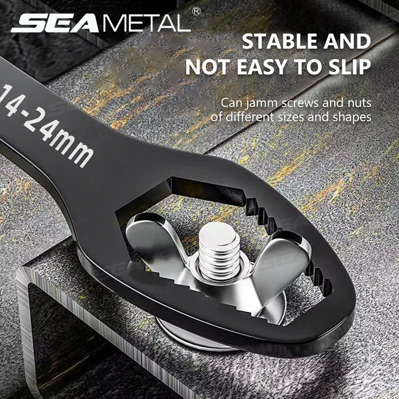 SEAMETAL Universal Torx Wrench Adjustable Wrench Board Double-head Multipurpose Torx Spanner Repair Hand Tools 3-17mm 8-24mm